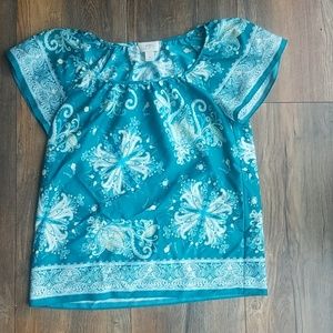 Ann Taylor Loft xs silky feeling paisley shirt